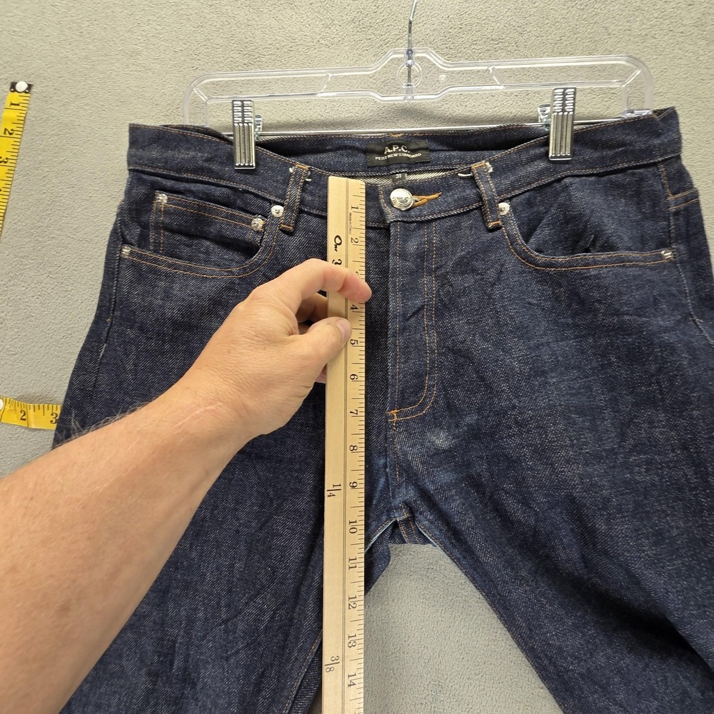 A.P.C. Jeans Mens 31x30 Blue Selvedge Petit New Standard Raw Denim Button Fly - Picture 7 of 16